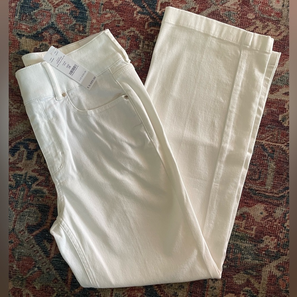 White House Black Market extra high rise wide leg crop